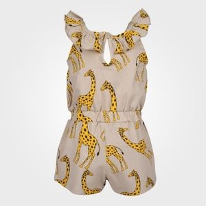 NEW MINI RODINI RUFFLE ROMPER GIRAFFE: 3T - 5T